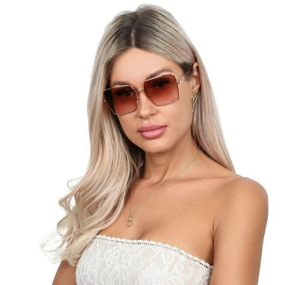 NEW Burberry BE3133 DAPHNE 133713 Gold Pink Gradient Square Women Sunglasses main image 7